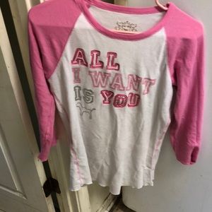 Pink all I want is you shirt